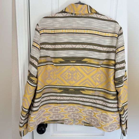 NWT Chico's Geometric Yellow and Gray Blazer - Picture 5 of 6